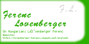 ferenc lovenberger business card